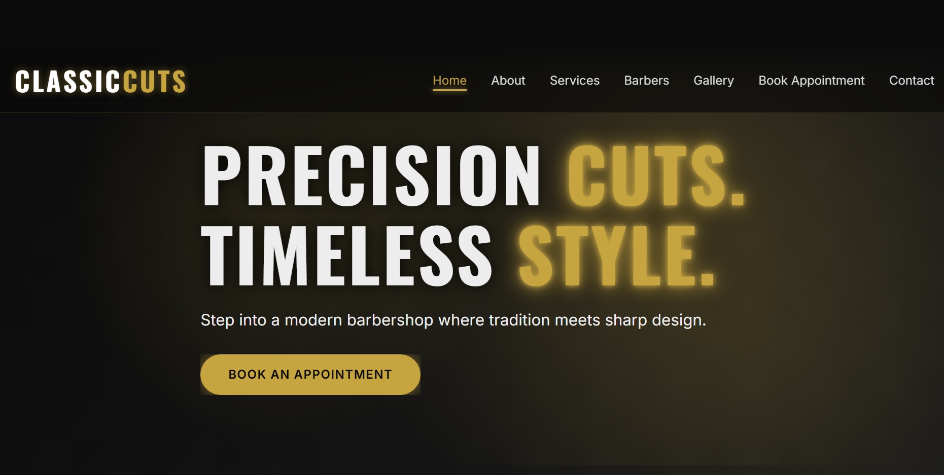 Classic Cuts barbershop website