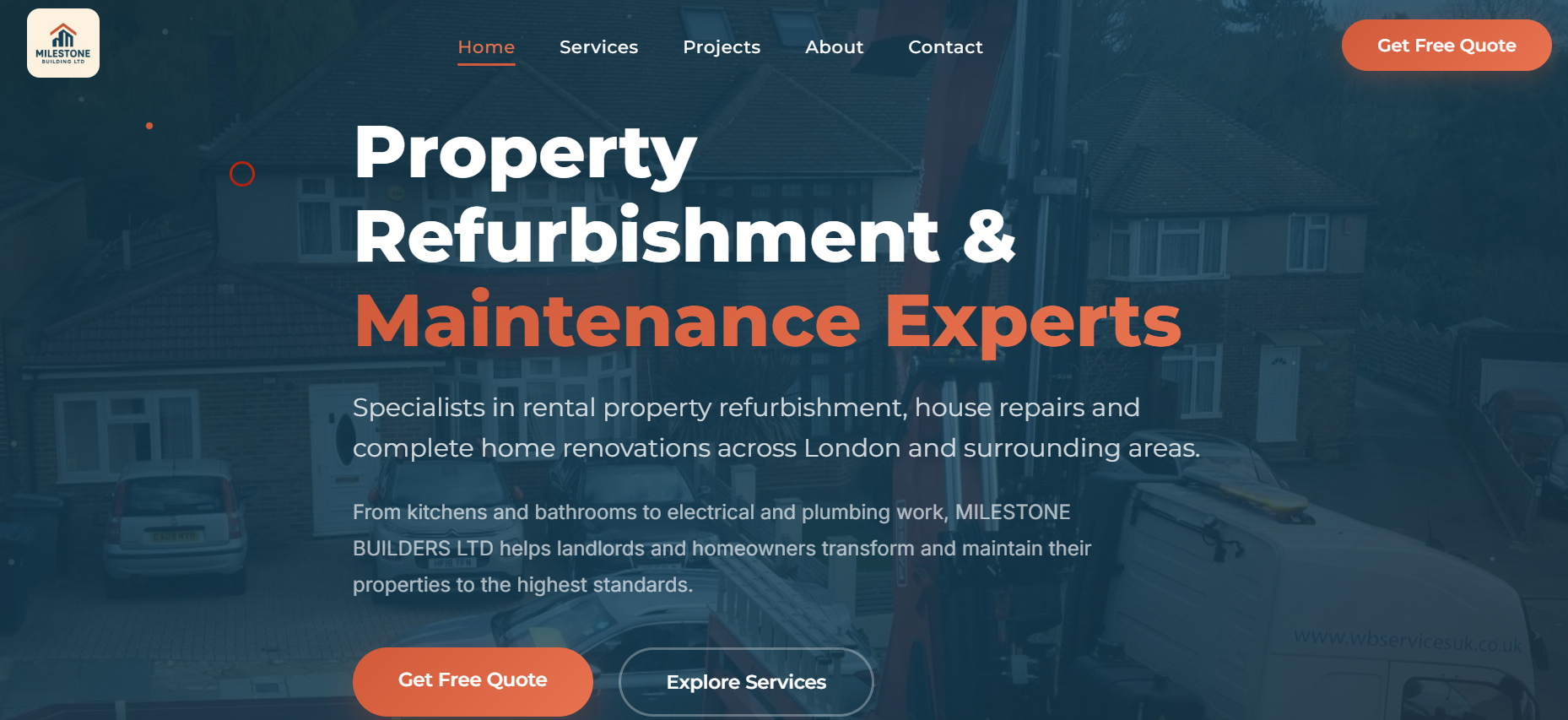 Milestone Builders website