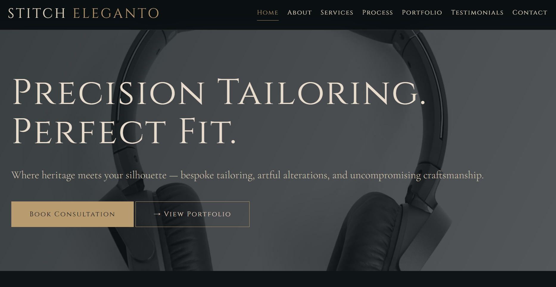 Stitch Eleganto tailoring website